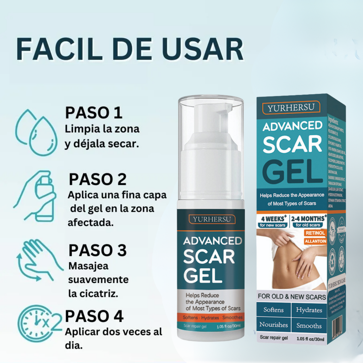 🔥 Di adiós a las cicatrices: 2x1 en Gel Cicatrizante Profesional por Q169 💛 Pago al Recibir + Envío GRATIS + Regalo Especial 🎁