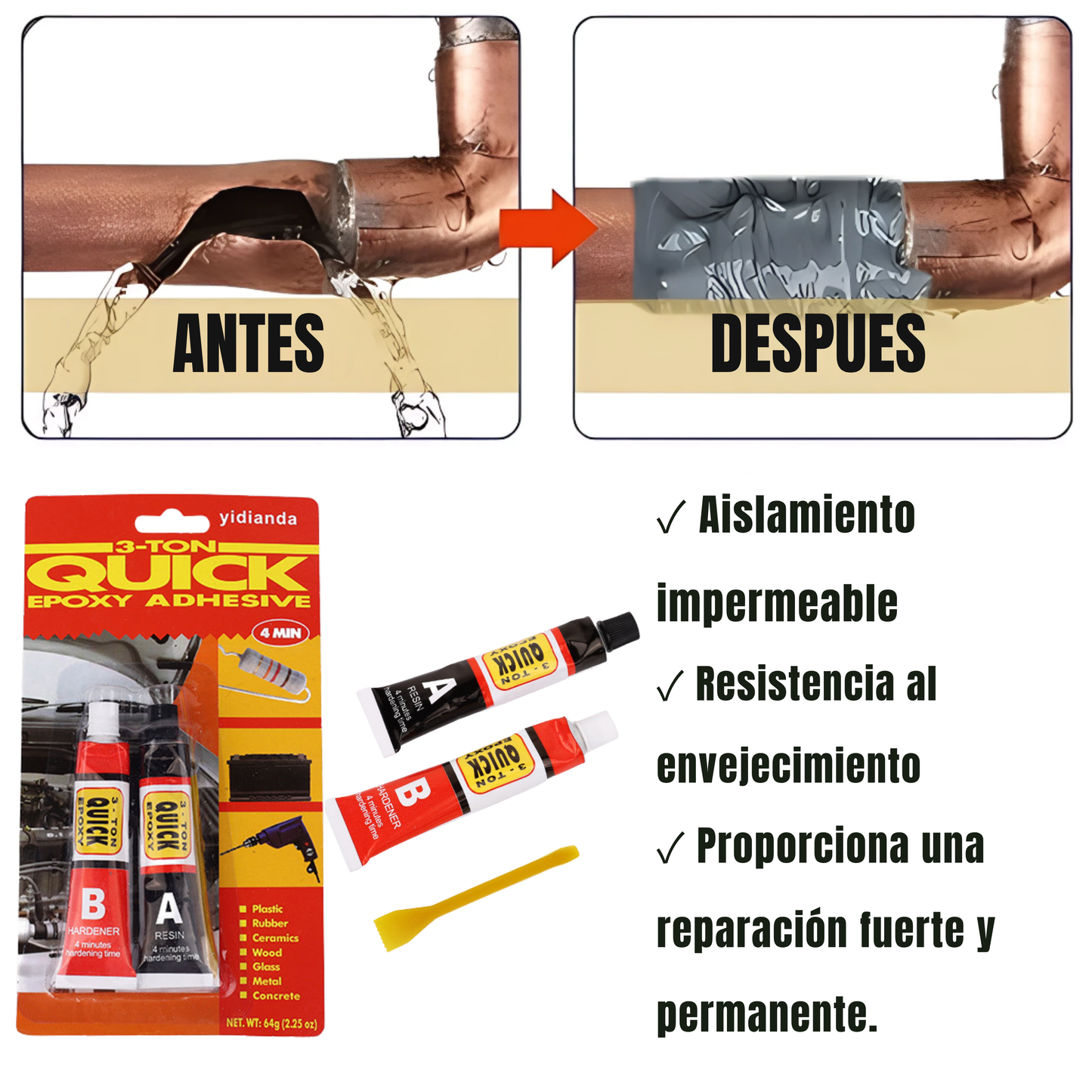 Sellador en Frío 2X1 Por solo Q150 une metal, concreto, madera y más + Envío GRATIS a todo el país + Pago contra entrega