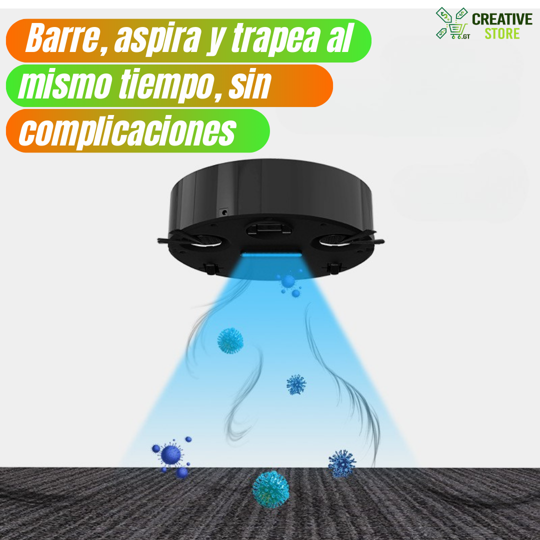 🧹 Robot aspirador 3 en 1 Inteligente: Barre, Trapea y Aspira, Ultra Potente, Silencioso y Compacto para Alfombras y Pisos