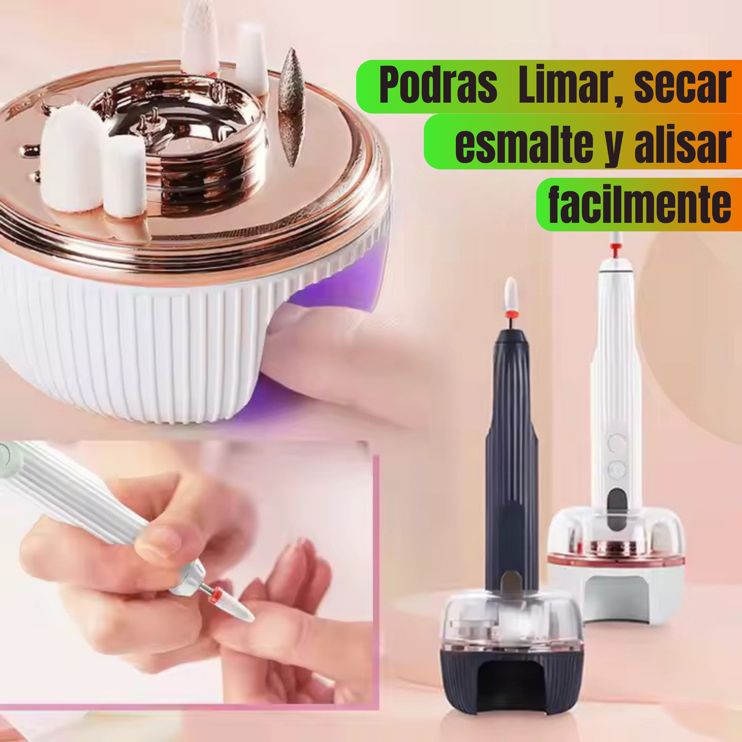 💛 Uñas de Salón sin Salir de Casa Lima Eléctrica Recargable + Regalo Exclusivo por Q249 ¡Con Envío GRATIS!