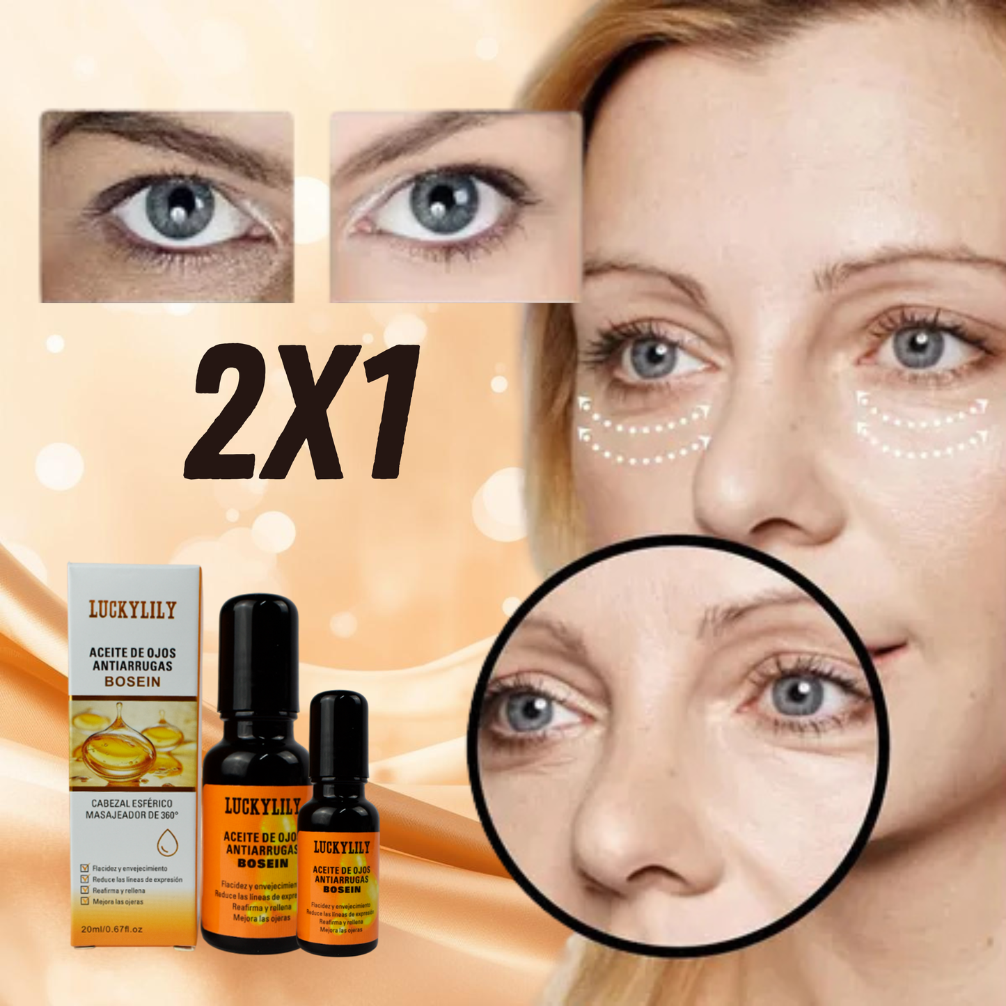 🌟 ¡OFERTA EXCLUSIVA! Lleva 2 Serum Anti-Ojeras por solo Q179 + Parches de Colágeno Y ENVÍO GRATIS! 📦
