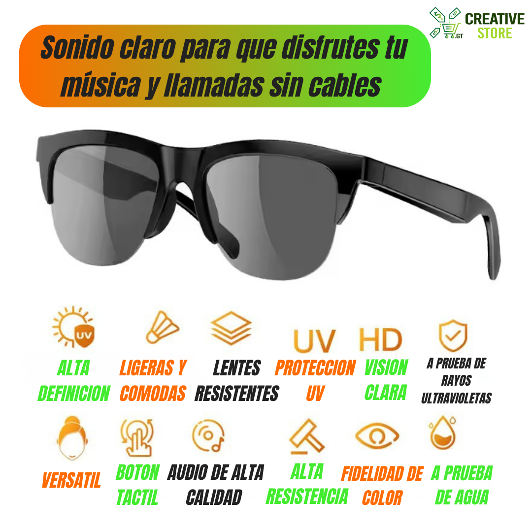 ✨ Lleva tus Gafas Bluetooth con Protección UV y recibe REGALOS EXCLUSIVOS + ENVÍO GRATIS ✨