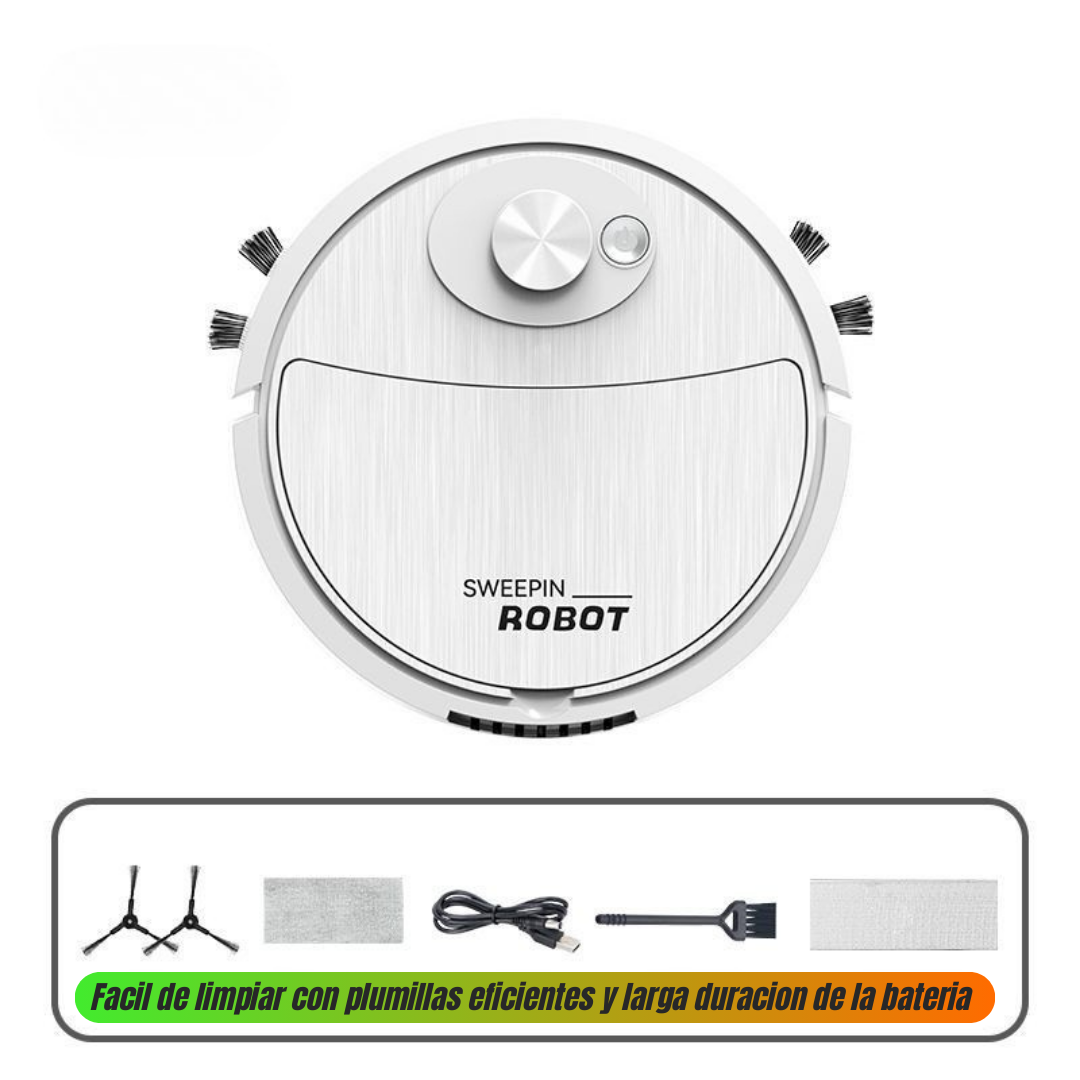 🧹 Robot aspirador 3 en 1 Inteligente: Barre, Trapea y Aspira, Ultra Potente, Silencioso y Compacto para Alfombras y Pisos