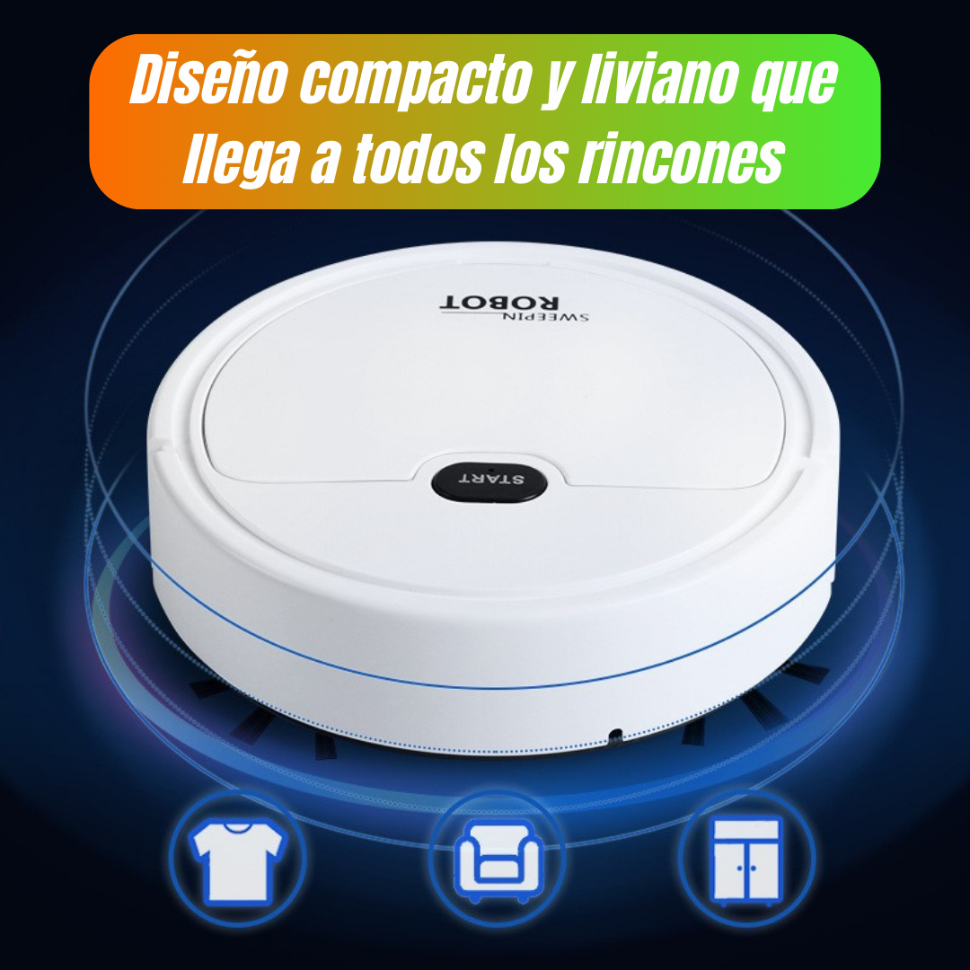🧹 Robot aspirador 3 en 1 Inteligente: Barre, Trapea y Aspira, Ultra Potente, Silencioso y Compacto para Alfombras y Pisos