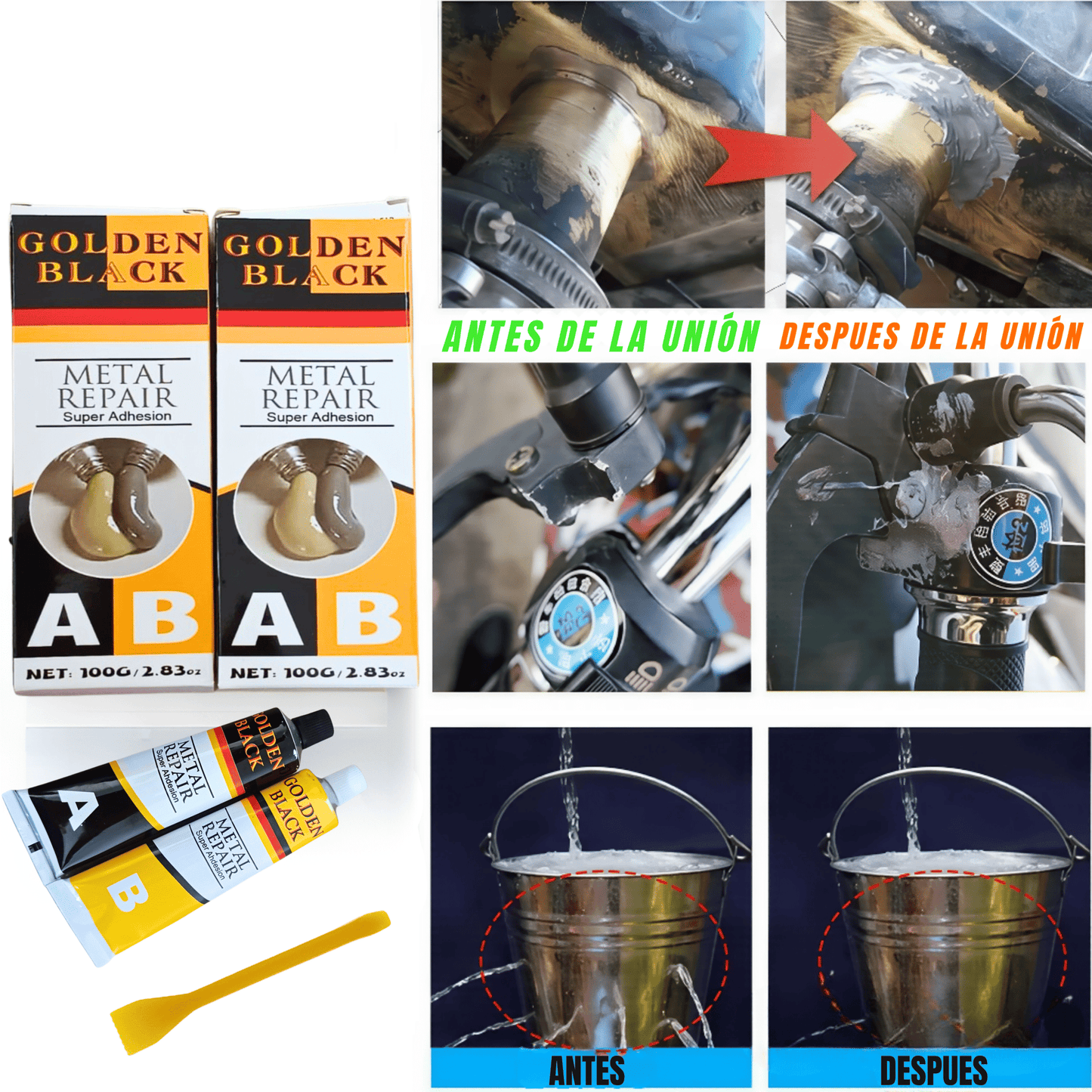 🛠️¡Oferta 2X1 por solo Q175! Repara metal, concreto, madera y más en minutos sin soldadura. 🚚 Envío GRATIS a todo el país Pago contra entrega
