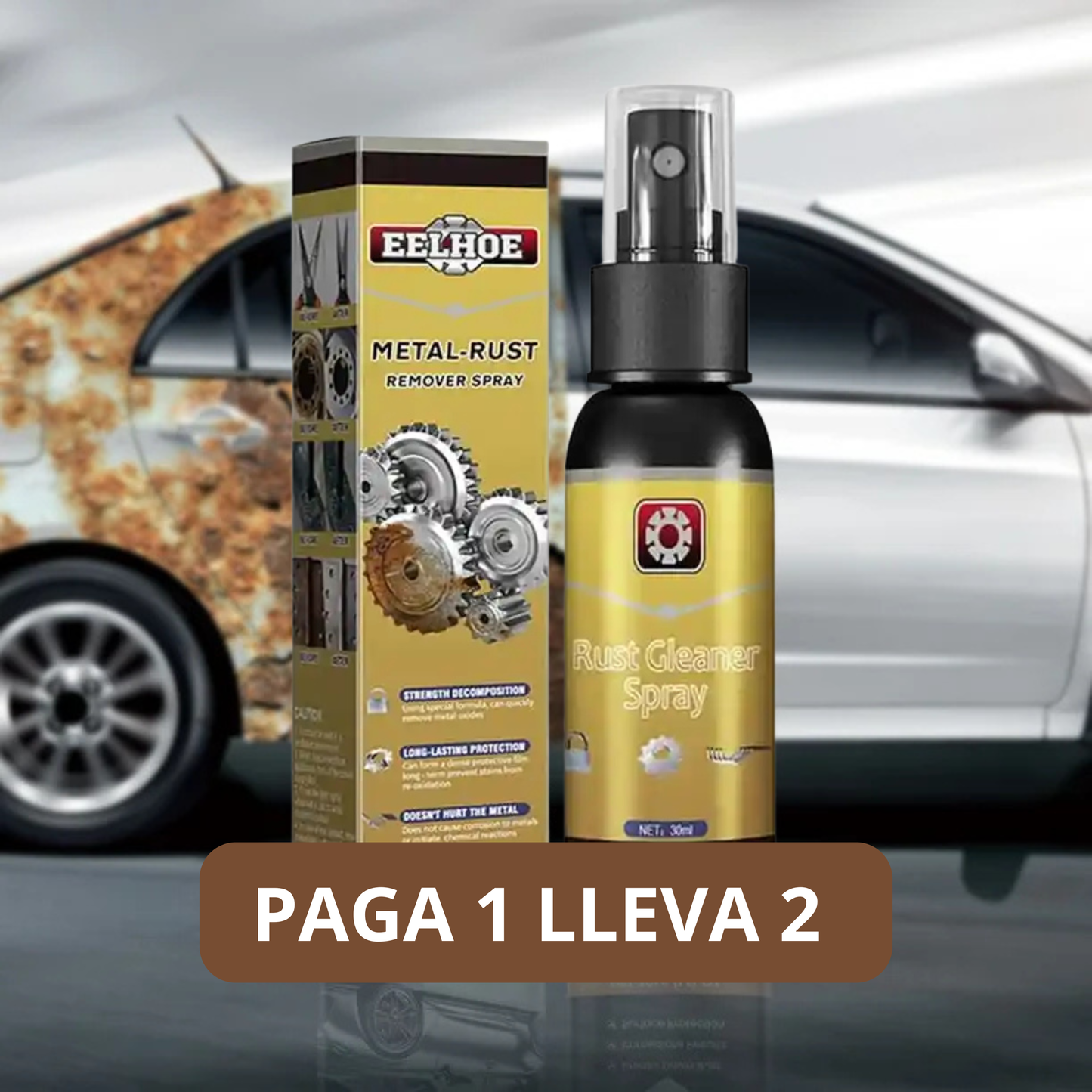⚙️ ¡Oferta 2X1 por solo Q179! Elimina óxido de metales, herramientas, autos y más en minutos. 🚚 Envío GRATIS a todo el país. Pago contra entrega.