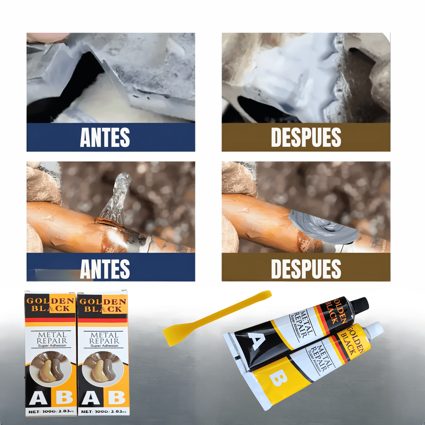 🛠️¡Oferta 2X1 por solo Q175! Repara metal, concreto, madera y más en minutos sin soldadura. 🚚 Envío GRATIS a todo el país Pago contra entrega