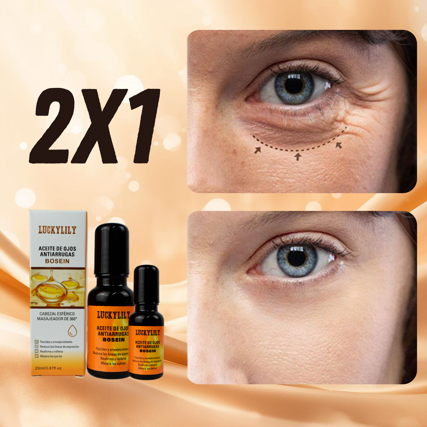 🌟 ¡OFERTA EXCLUSIVA! Lleva 2 Serum Anti-Ojeras por solo Q179 + Parches de Colágeno Y ENVÍO GRATIS! 📦