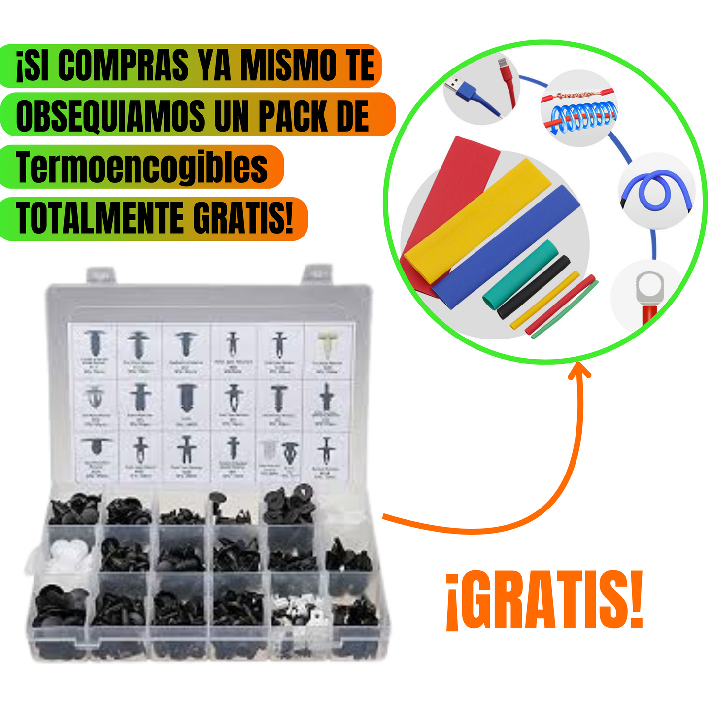 ✨ ¡LLEVA 150 PINES REFORZADOS POR SOLO Q165 Y OBTÉN 10 PROTECTORES TERMOENCOGIBLES DE REGALO + ENVÍO GRATIS! ✨