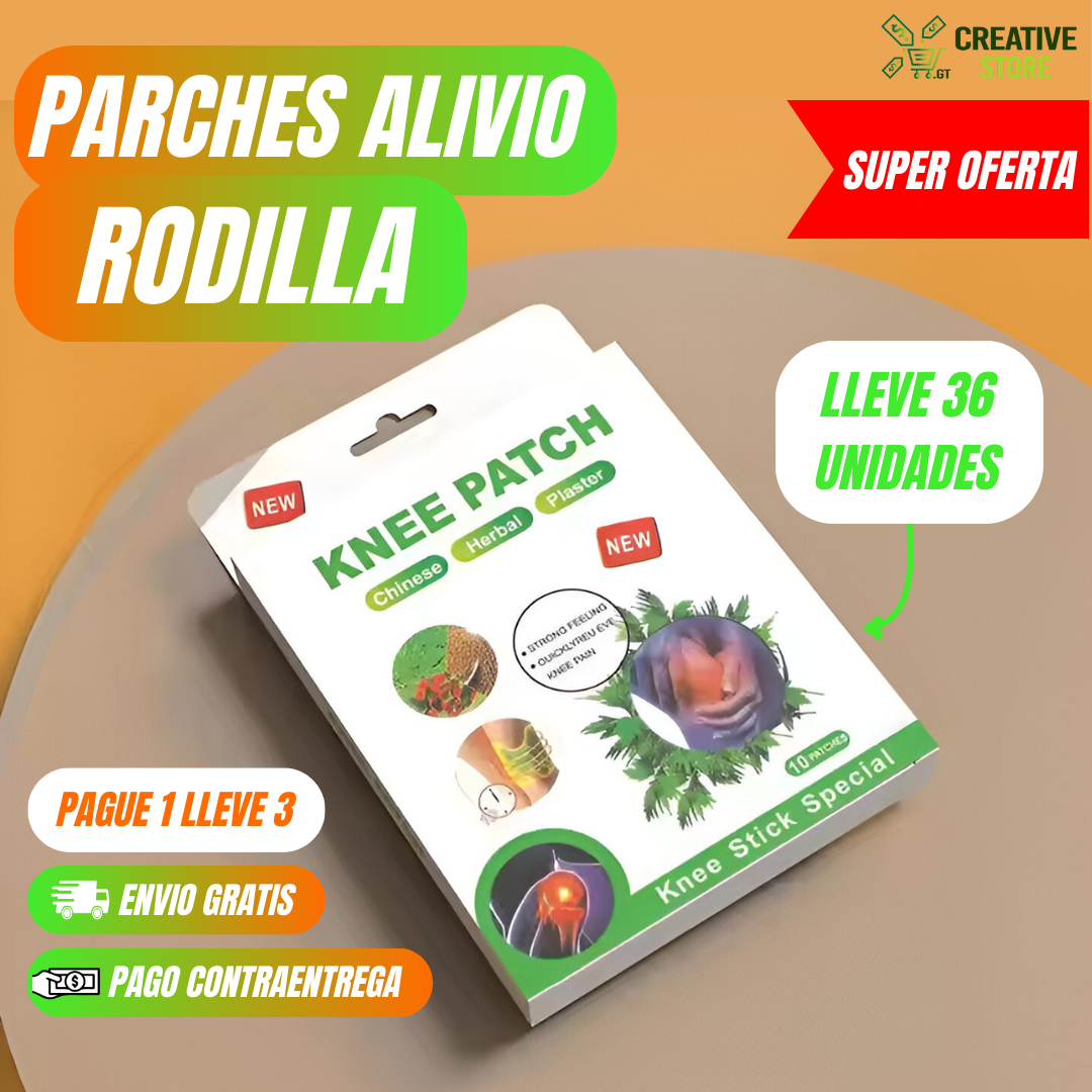 ¡SUPER OFERTA! PAGA 1 Y LLEVA 3 PARCHES ALIVIO RODILLA + REGALO SORPRESA Y ENVÍO GRATIS