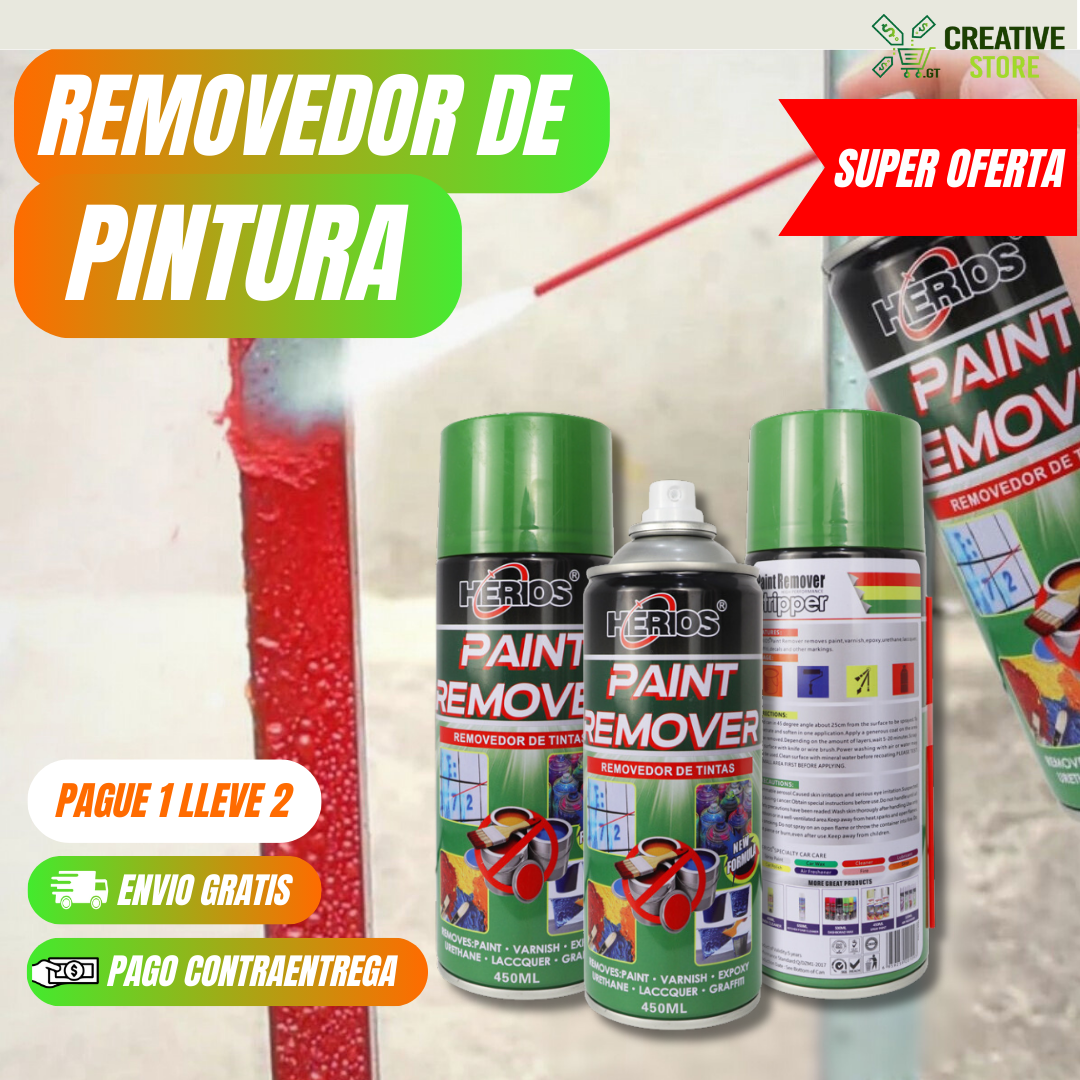 🔥 ¡LLEVA 2 POR EL PRECIO DE 1! Removedor de Pintura + Regalo de Removedor de Adhesivo + OBSEQUIO SORPRESA y ENVÍO GRATIS. ¡Oferta Exclusiva por Tiempo Limitado! 🔥